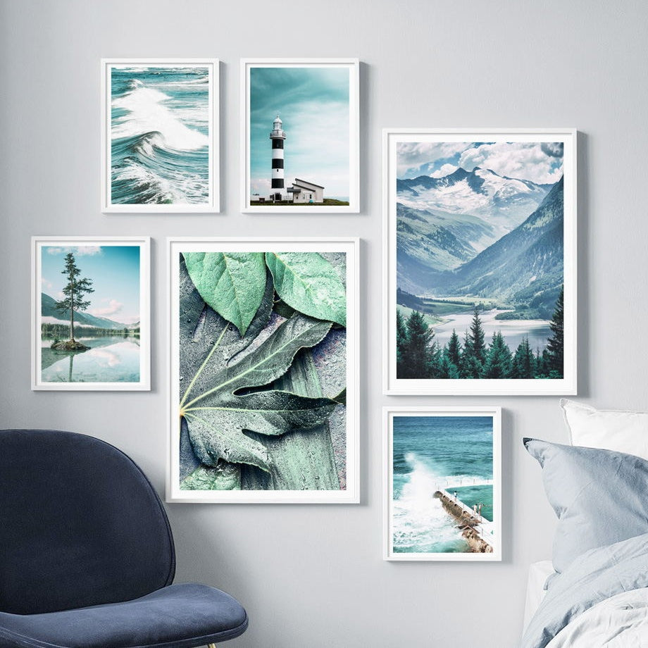 Sea Leaf Mountain Tree Landscape Wall Art Canvas Painting Posters And Prints Decoration Pictures For Living Room Decor