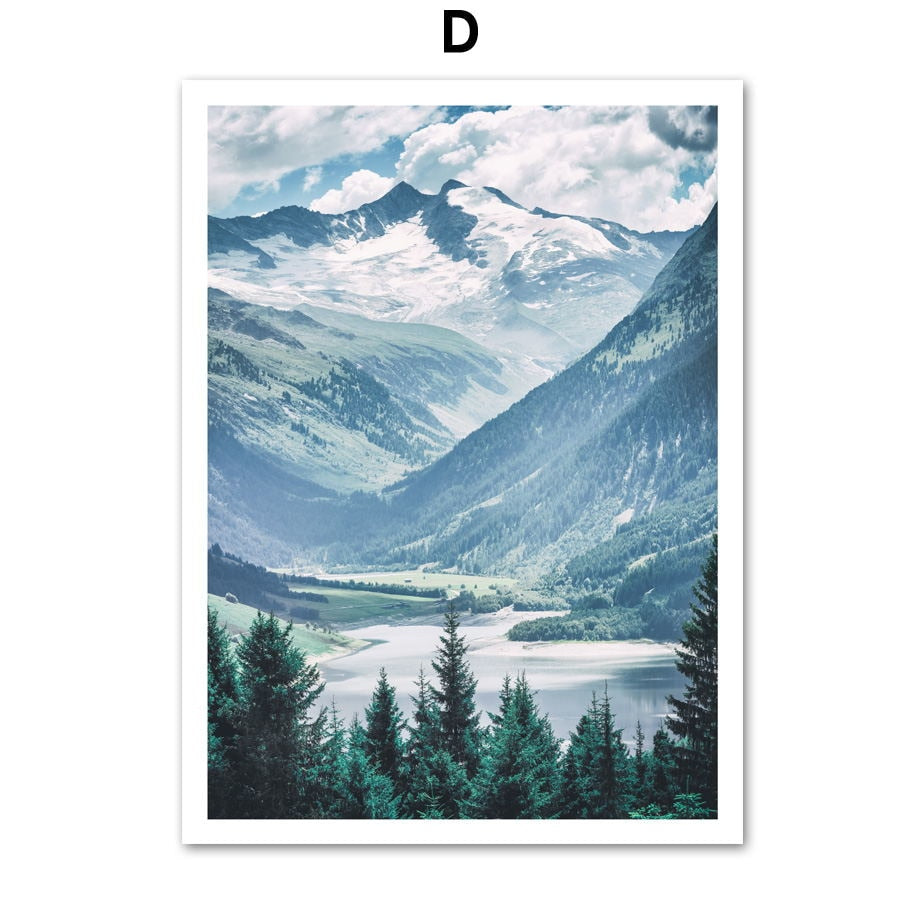 Sea Leaf Mountain Tree Landscape Wall Art Canvas Painting Posters And Prints Decoration Pictures For Living Room Decor