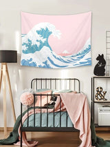 Sea Wave Print Tapestry