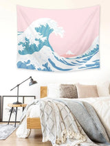 Sea Wave Print Tapestry