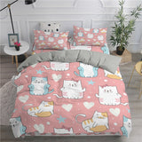 Cartoon Cat Kittens Bedding Set