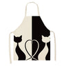Cute Cat Cartoon Linen Apron