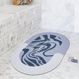 Shower Time Abstract Blue Diatomaceous Earth Bath Mat