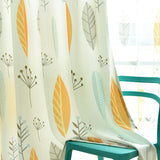 Single Panels Green Leaves Curtain Living Room Window Decoration Nordic Rustic Kitchen Curtains 3d