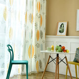 Single Panels Green Leaves Curtain Living Room Window Decoration Nordic Rustic Kitchen Curtains 3d