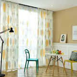 Single Panels Green Leaves Curtain Living Room Window Decoration Nordic Rustic Kitchen Curtains 3d