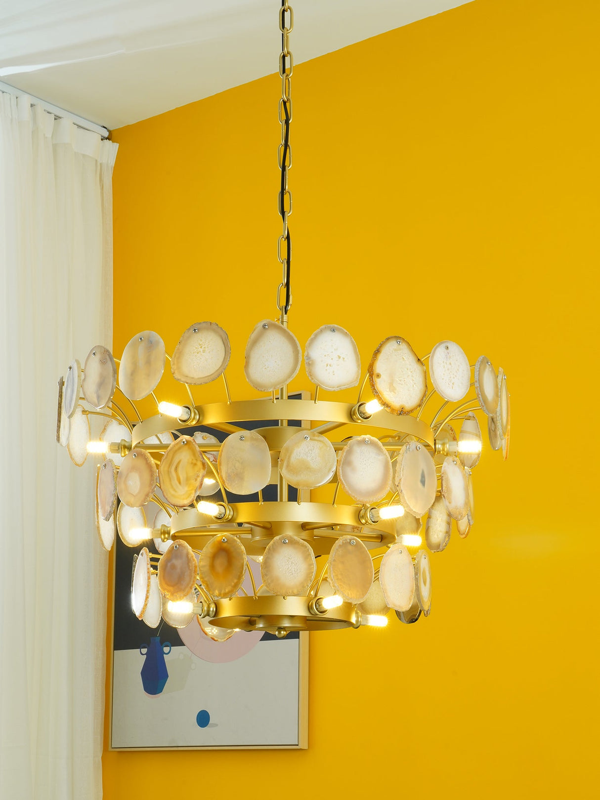 Slice Agate Tower Chandelier