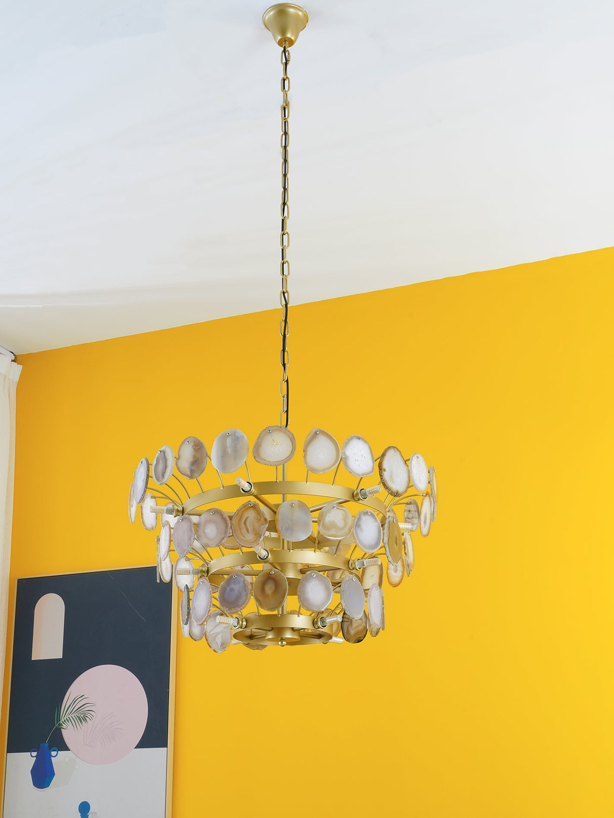 Slice Agate Tower Chandelier