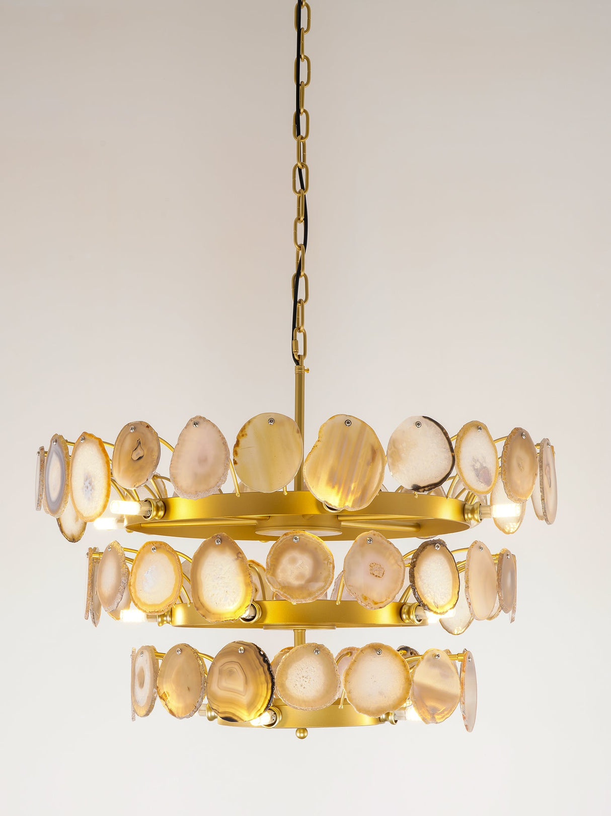 Slice Agate Tower Chandelier