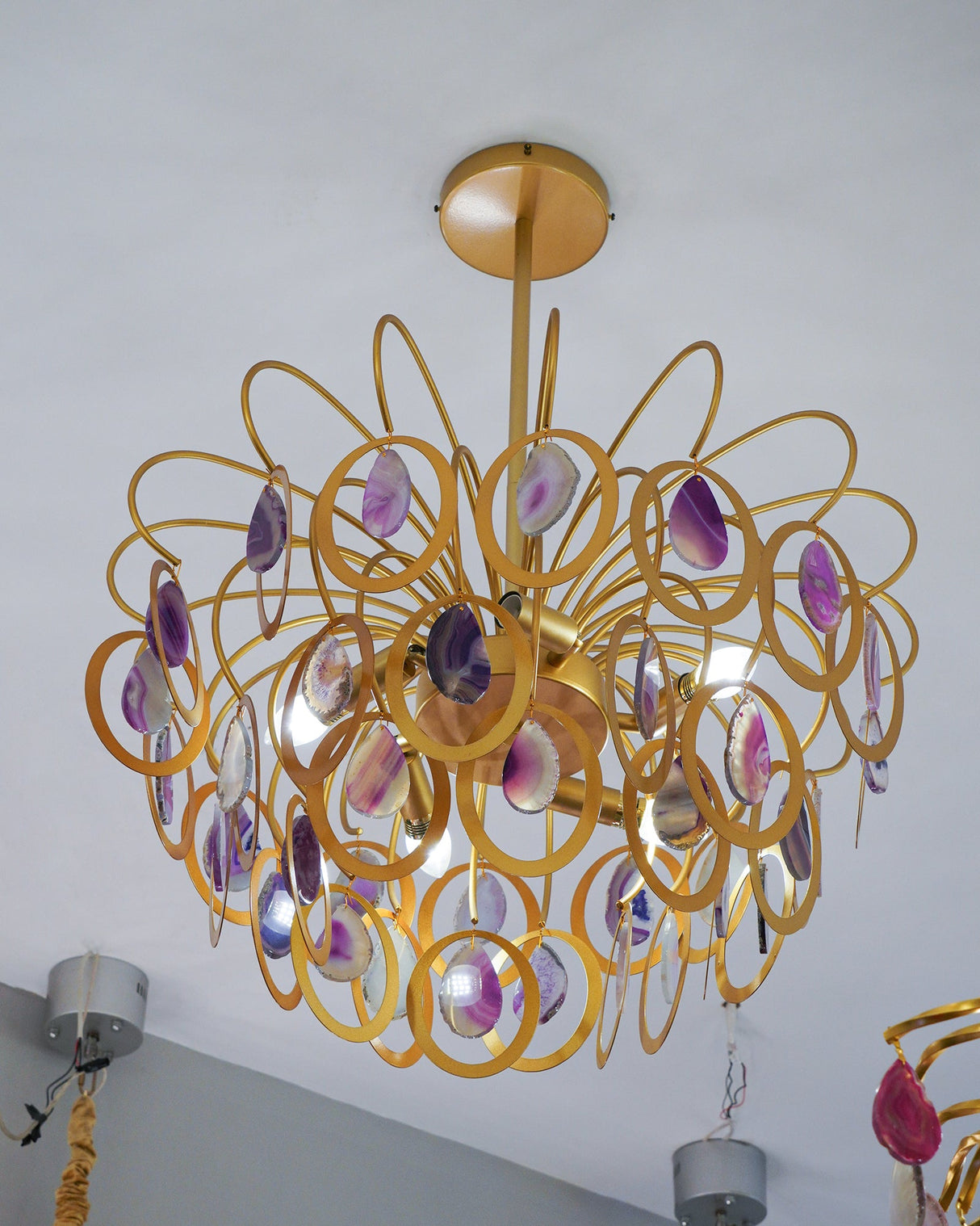 Luxury Pendant Slice Agate Chandelier