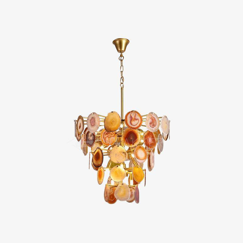 Slice Agate Tower Chandelier