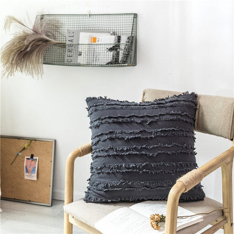 Solid Color Home Decorative Cushion Cover For Sofa Yellow Grey White Tassels Throw Pillow Cover Pillowcase Decorative Pillows
