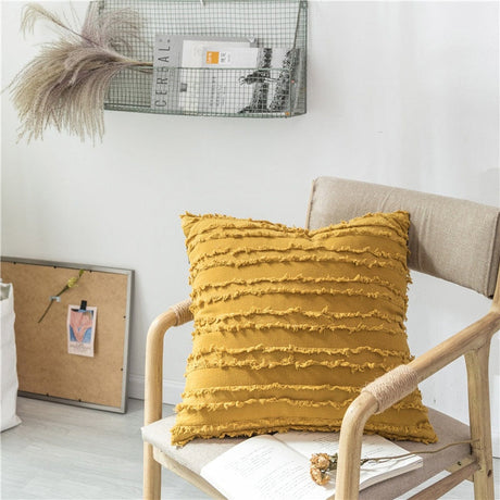 Solid Color Home Decorative Cushion Cover For Sofa Yellow Grey White Tassels Throw Pillow Cover Pillowcase Decorative Pillows