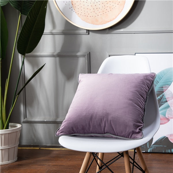 Solid Home Decor Sofa Cushion Cover For Chair Living Room Soft Velvet Pink Grey Yellow Throw Pillow Cover 45X45cm Pillowcases