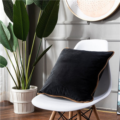 Solid Home Decor Sofa Cushion Cover For Chair Living Room Soft Velvet Pink Grey Yellow Throw Pillow Cover 45X45cm Pillowcases