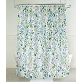 Feblilac Pink Green Floral Garden Shower Curtain with Hooks, Bloom Floral Bathroom Curtains with Ring, Unique Bathroom décor, Boho Shower Curtain, Customized Bathroom Curtains, Extra Long Shower Curtain