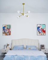 Staggered Glass 6-Light Chandelier
