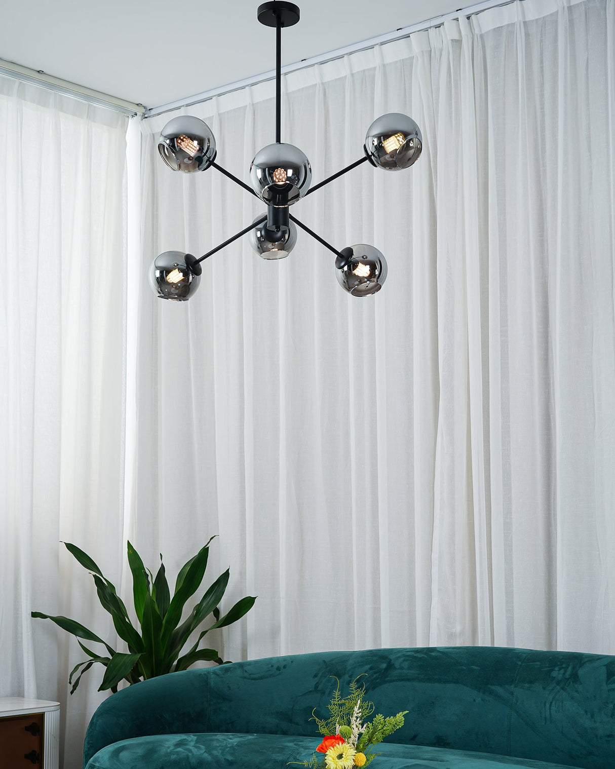 Staggered Glass 6-Light Chandelier