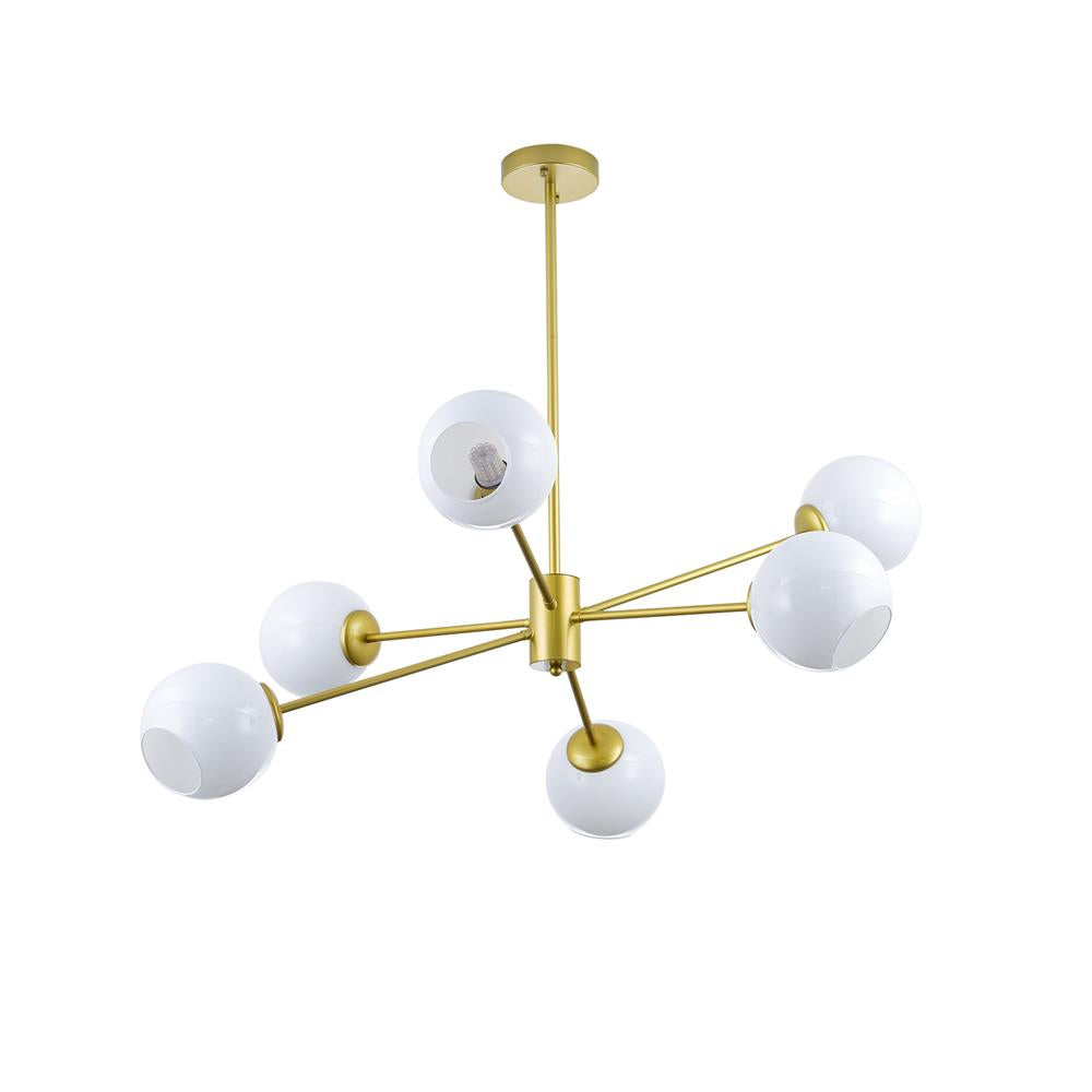 Staggered Glass 6-Light Chandelier