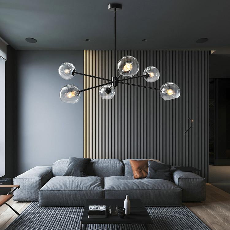 Staggered Glass 6-Light Chandelier
