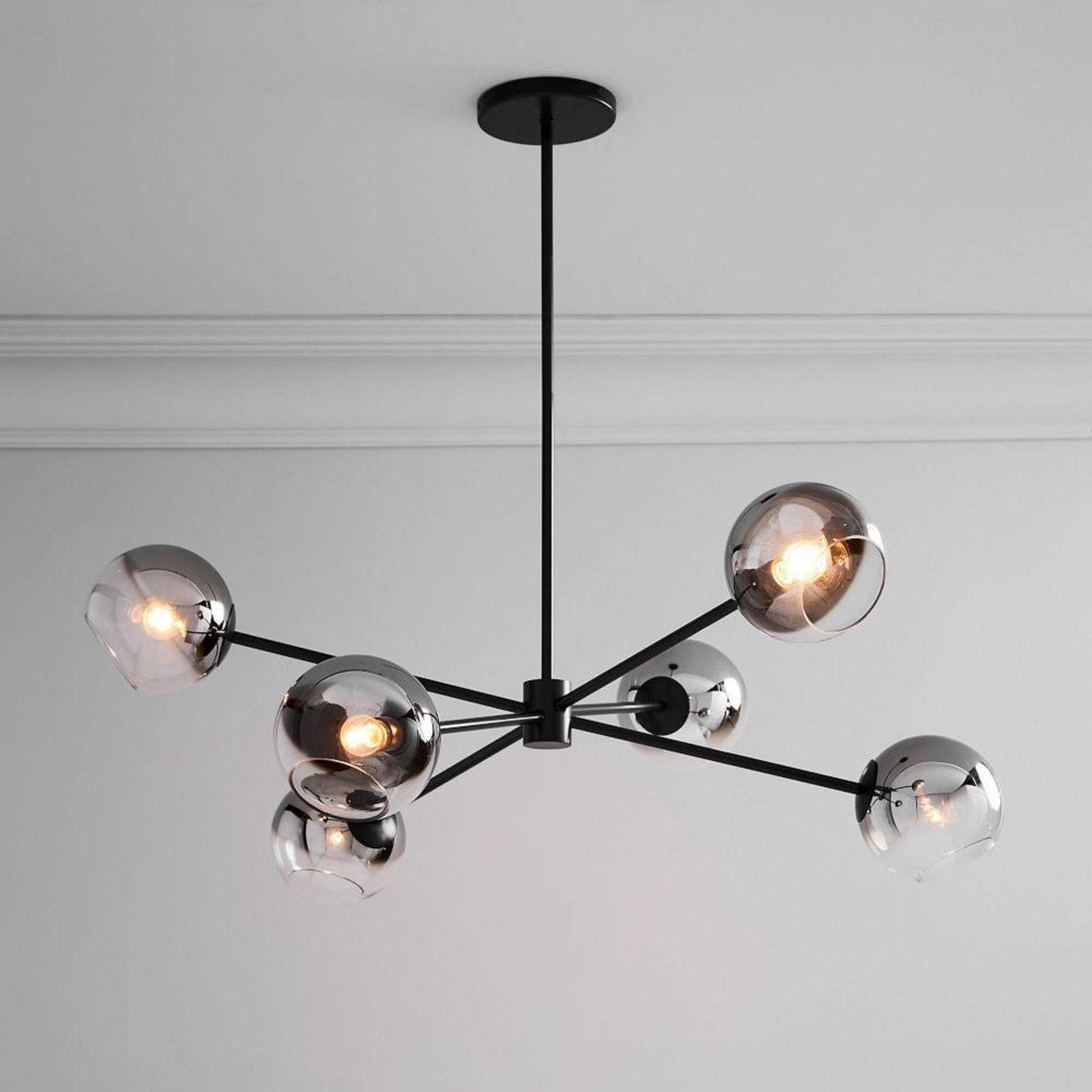 Staggered Glass 6-Light Chandelier