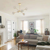 Staggered Glass 6-Light Chandelier