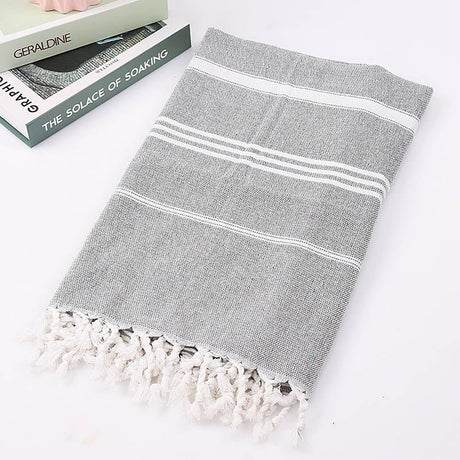 Cotton Turkish Bath Towel with Tassels