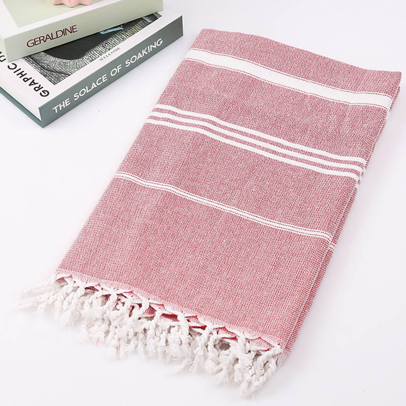 Cotton Turkish Bath Towel with Tassels