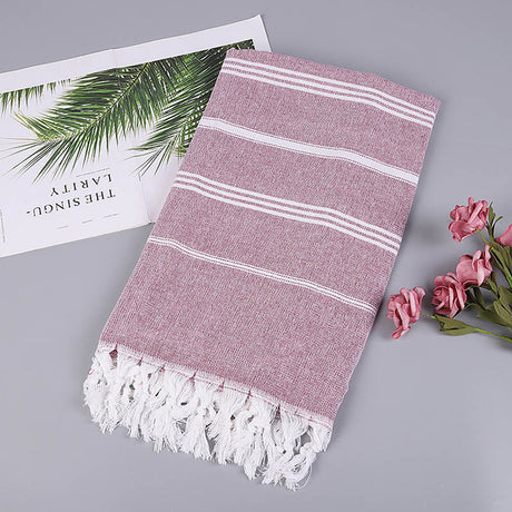 Cotton Turkish Bath Towel with Tassels