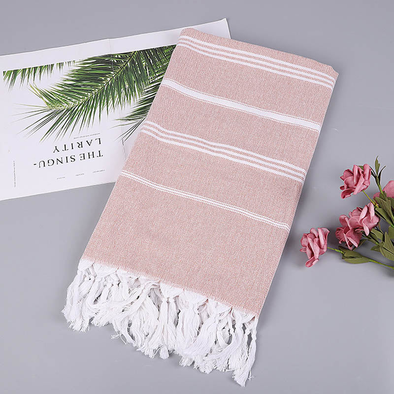 Cotton Turkish Bath Towel with Tassels