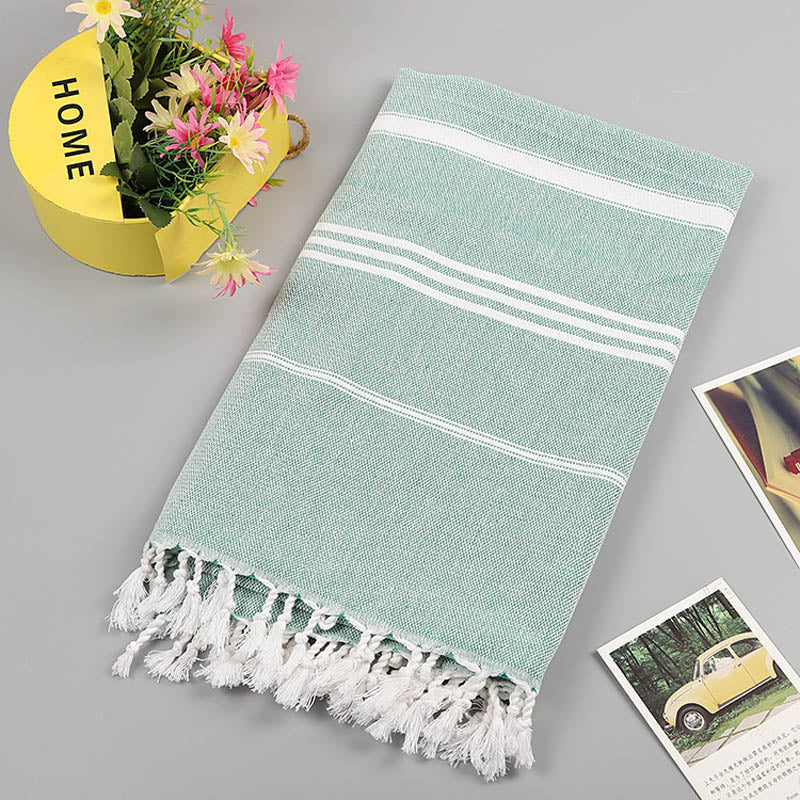 Cotton Turkish Bath Towel with Tassels