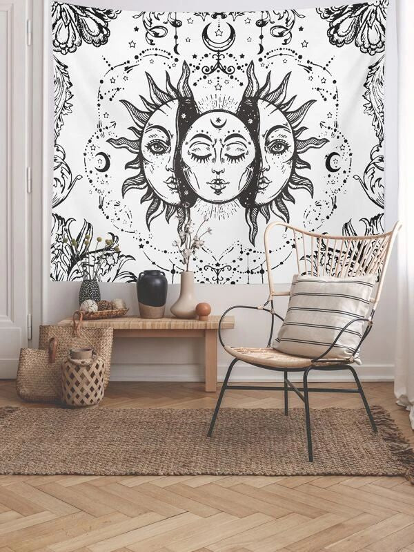 Sun & Moon Pattern Tapestry