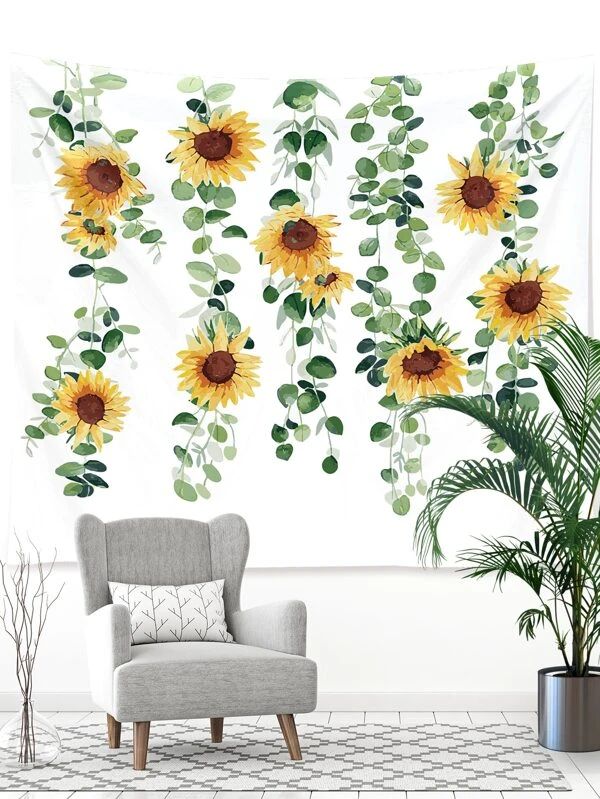 Sunflower Print Tapestry
