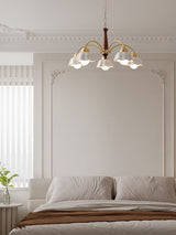 Swedish Modern Brass Chandelier