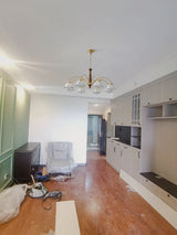 Swedish Modern Brass Chandelier