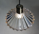 Fluted glass pendant light