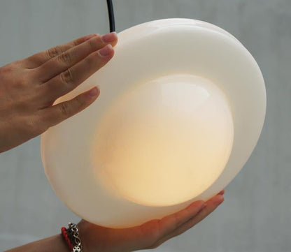 Art deco milk glass pendant light