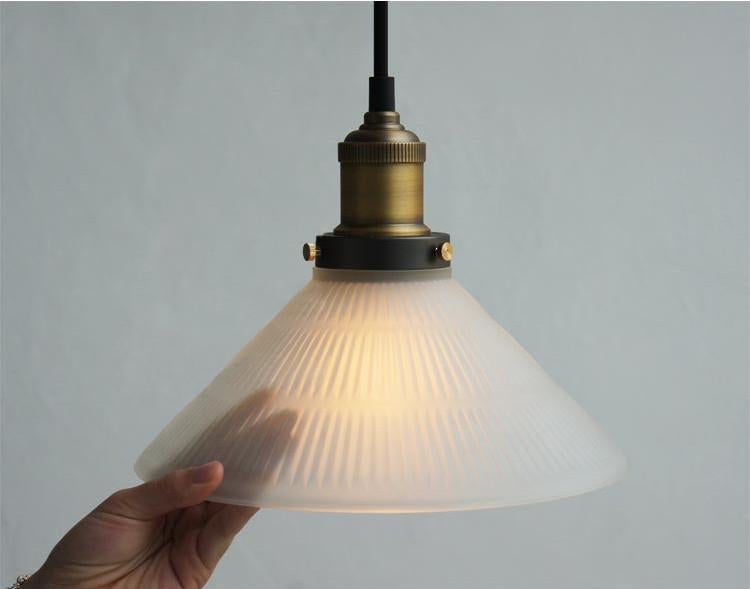 Fluted glass pendant light