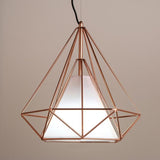 Copper Diamond Wire Cage Pendant Light