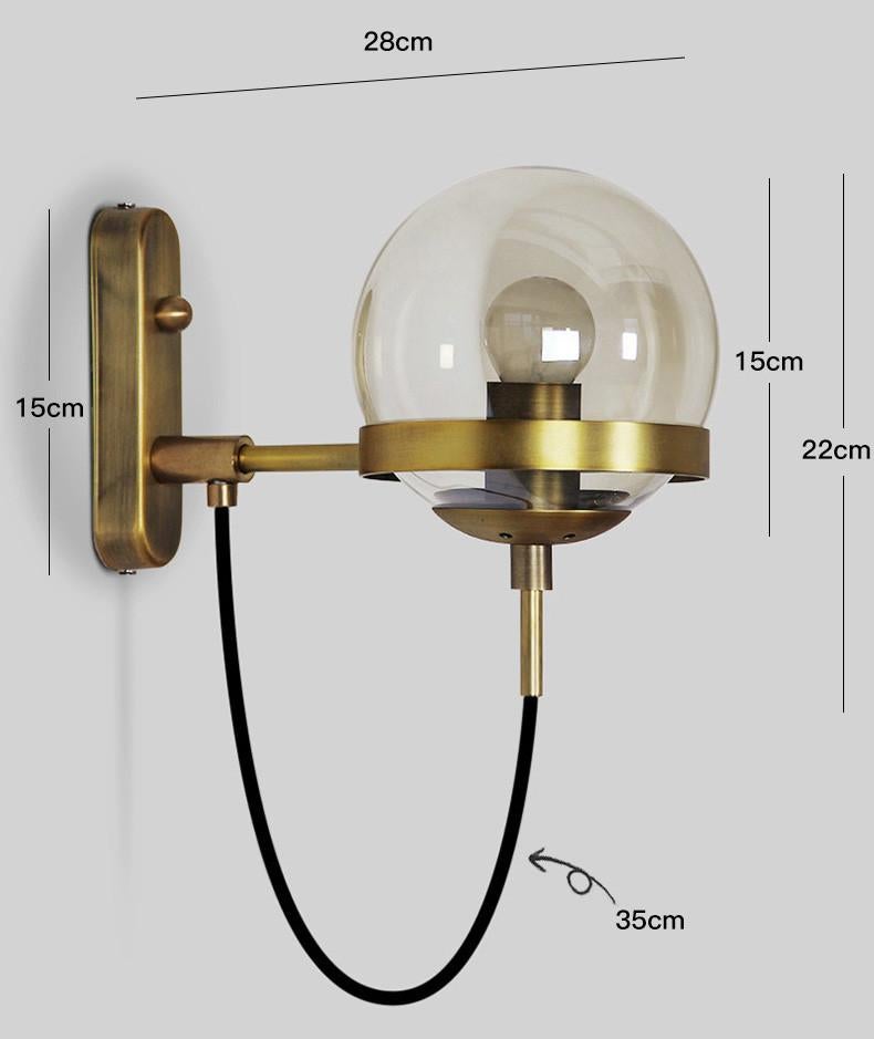 Dexter glass orb wall light