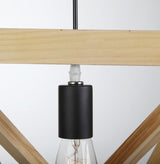 Wooden triangle pendant light