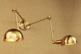 Brass Double Head Shade Industrial Wall Light