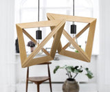 Wooden triangle pendant light