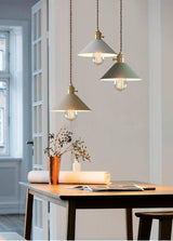 Pastel Coloured Cone Shade Industrial Pendant Light