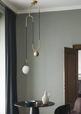 Cradle Brass mid century pulley pendant light