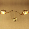 Brass Double Head Shade Industrial Wall Light