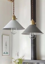 Pastel Coloured Cone Shade Industrial Pendant Light