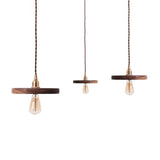 Walnut Wooden Shade Brass Pendant Light