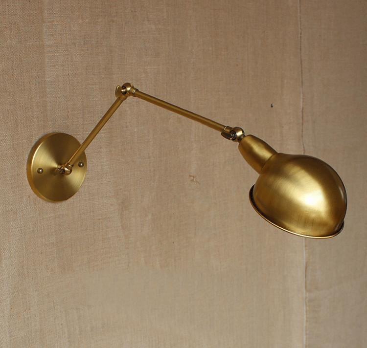 Brass Single Head Shade Industrial Wall Light