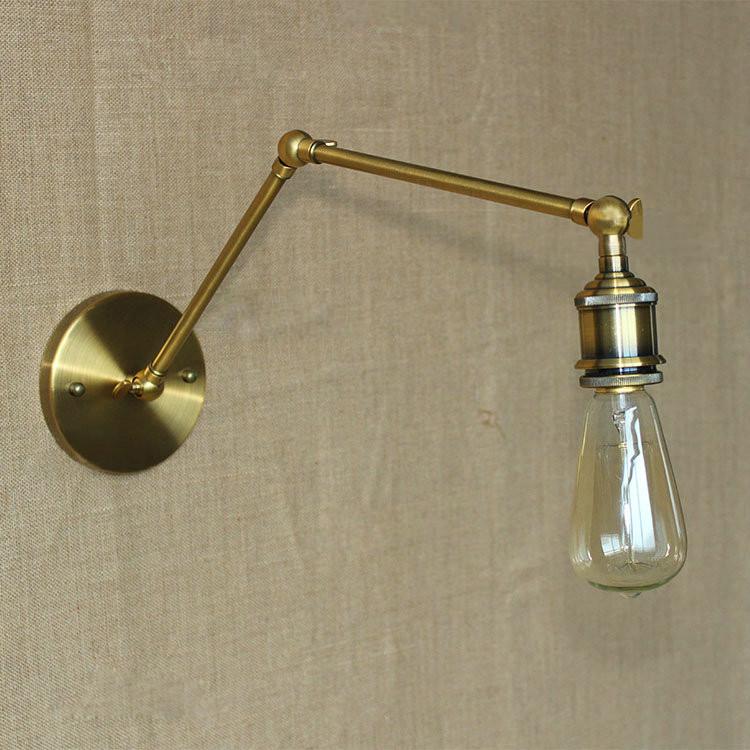 Brass Bare Bulb Industrial Wall Light